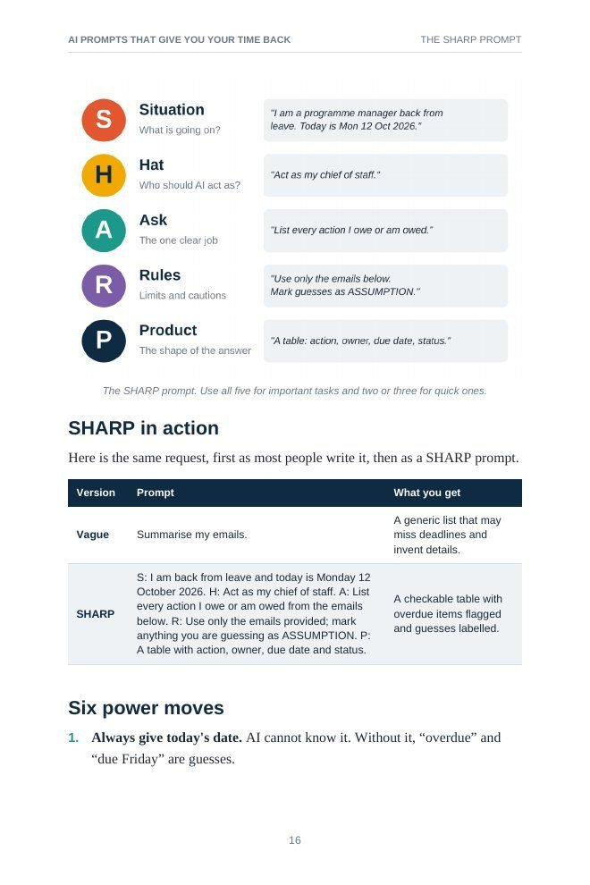 Page 16: the SHARP prompt with a vague versus SHARP comparison